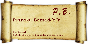 Putnoky Bozsidár névjegykártya